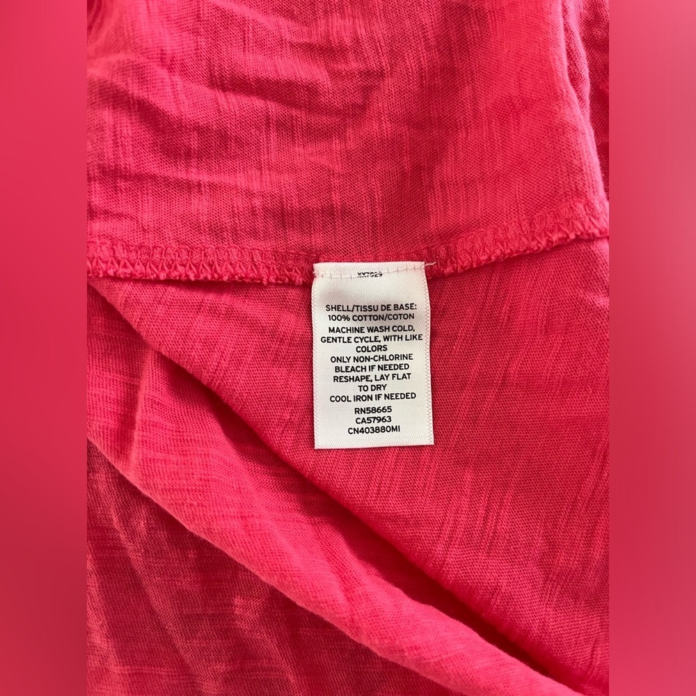 Caslon Size Medium Faux Wrap Long Sleeve 100% Cotton Nursing Friendly Pink Top - Picture 5 of 10